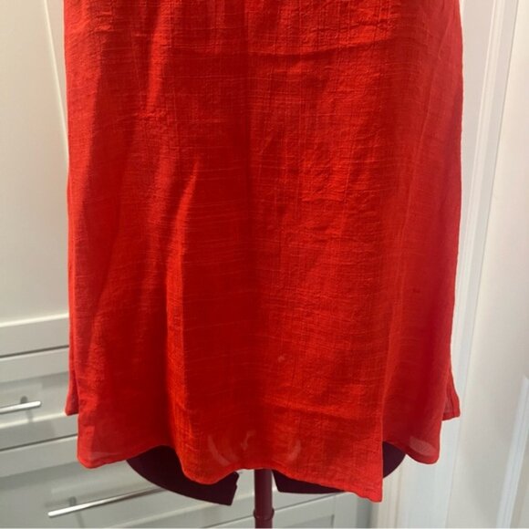 NWT NANETTE LEPORE Red Rayon Blend Blouse Hot Coral Size Small - Picture 6 of 13